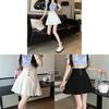 Summer High Waist Cotton Blend Asymmetric Pleated Skirt For Women