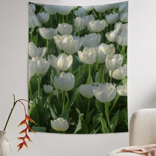 Fashion Home Decoration Tapestry Flower Tulip Pattern Bedroom Living Room Tapestry