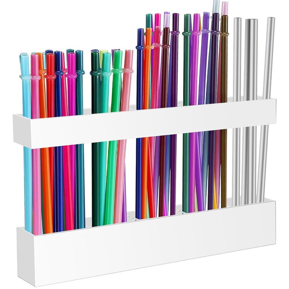 No Drilling Straw Storage Rack Reusable Cabinet Door Storage Container Restaurant Application