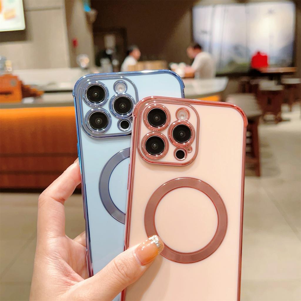 Чехол для iPhone 16 Pro Max, совместимый с MagSafe, гальванизированный, из ТПУ, чехол для телефона