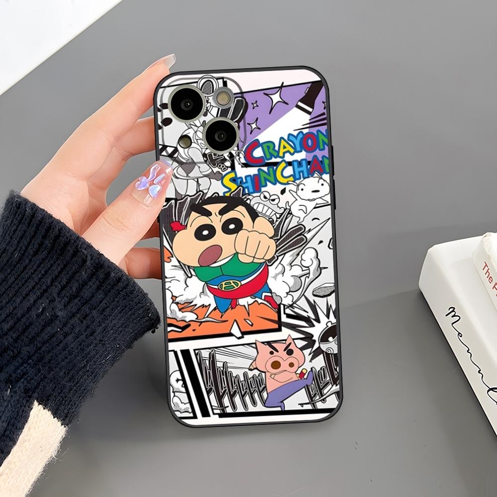 Crayon Shin-chans Phone Case For Iphone 16 Plus 15 14 Pro Max 13 Mini 11 12 Xr X Xs 6 7 8 SE Plus Back Cover