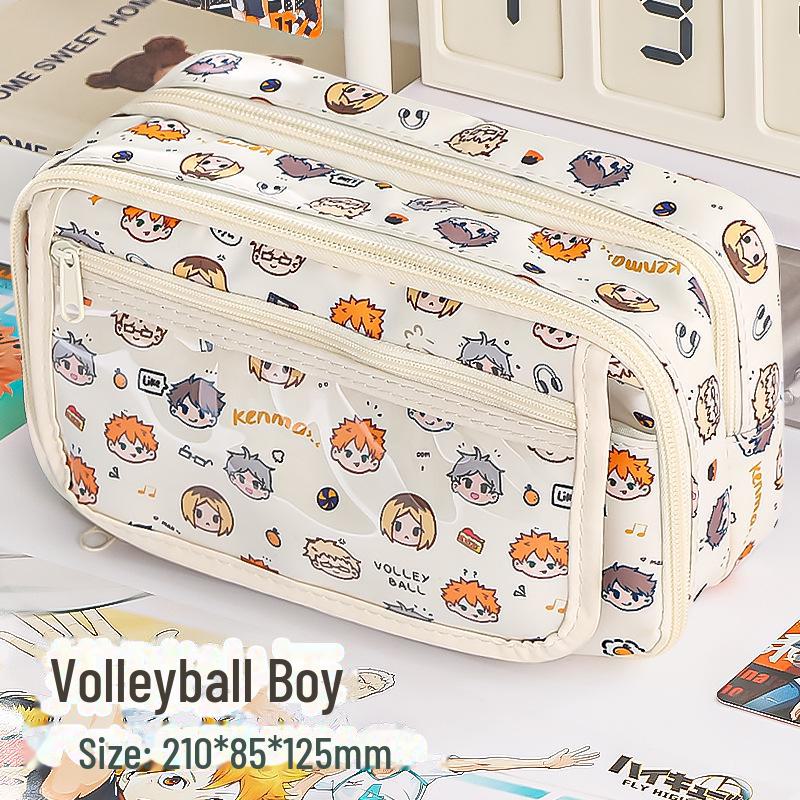 Пенал для девочек Capybara: Вместительный, стильный дизайн для учеников начальной и средней школы.