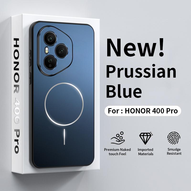 Чехол для Honor 400 Pro с поддержкой Magsafe, магнитная рамка из мягкого силикона + ударопрочная задняя крышка из поликарбоната для беспроводной зарядки Honor400 400pro