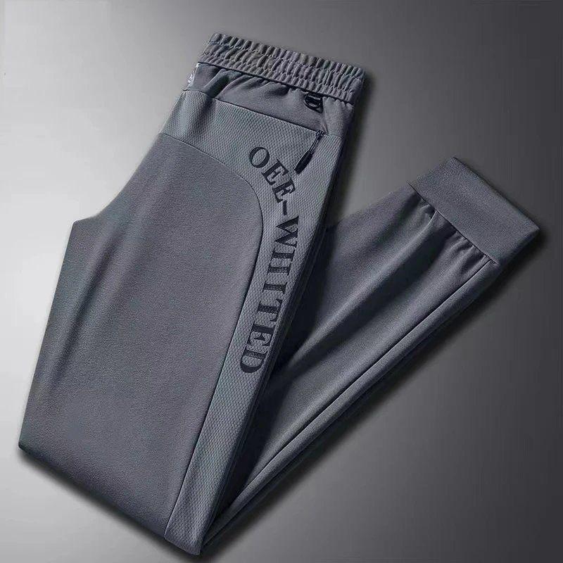 Новые мужские брюки Ice Silk, летние, тонкие, быстросохнущие, спортивные, повседневные, свободного кроя, с драпировкой, с кондиционером