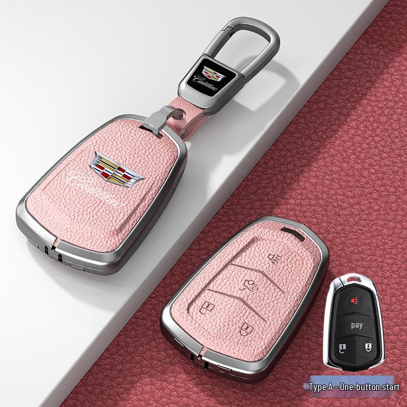 Кожаный чехол для ключа для Cadillac XT5/CT6/XT4/XTS и ATSL – Унисекс-дизайн с пряжкой