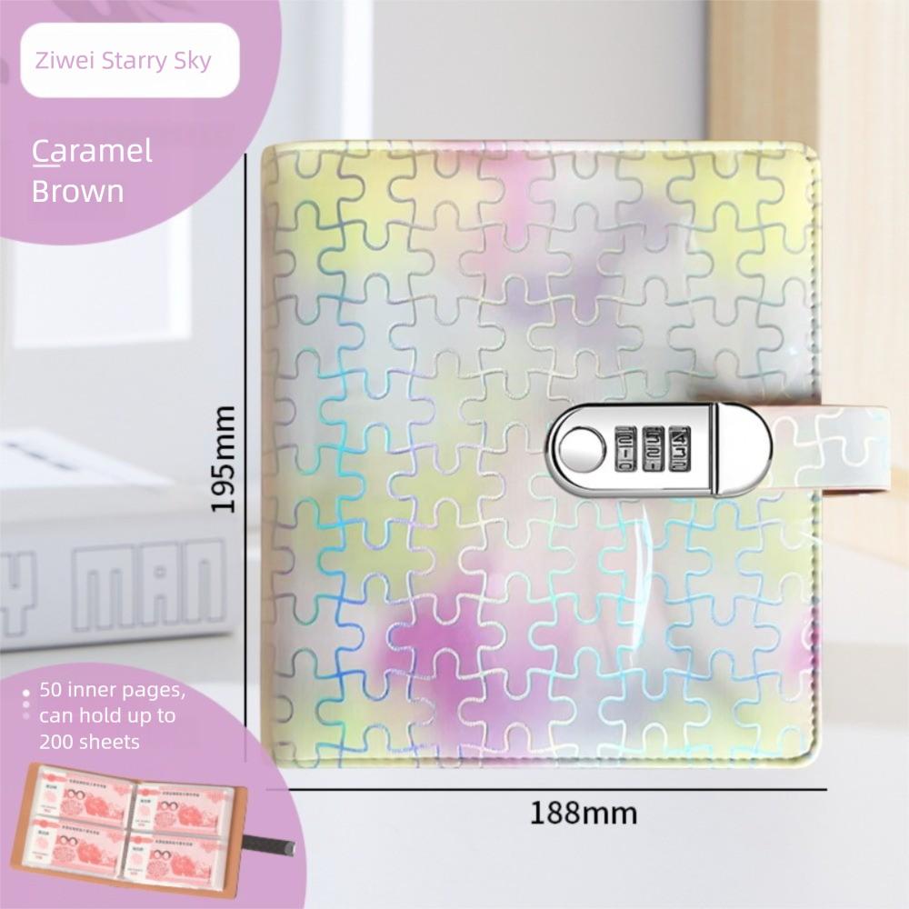 ПУ Книга для сбора денег с кодовым замком Папка для сбережений Подарки Книга для сберегательных челленджей Дети