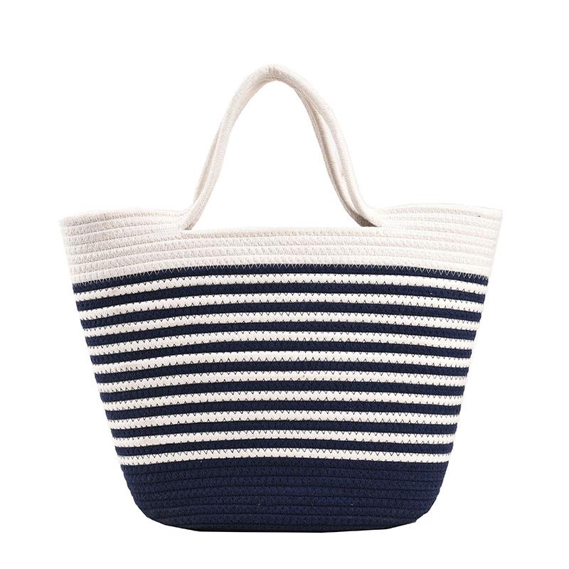 New Cotton Woven Bag for Women Handmade Cotton Ladies Large Capacity Shopper Bag