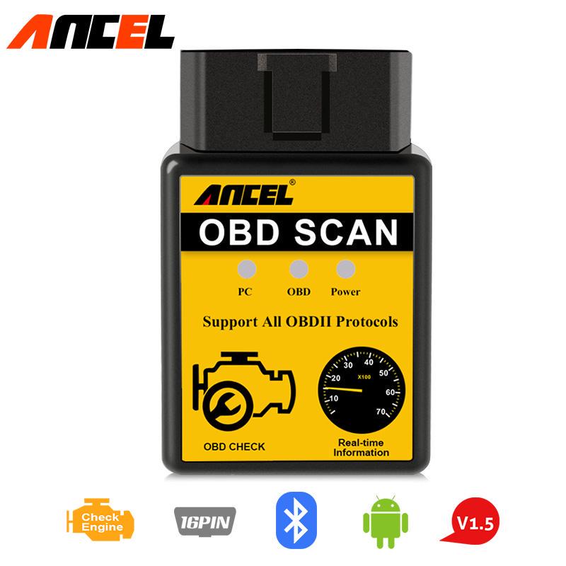 ANCEL ELM327 V1.5 Bluetooth OBD2 сканер автомобильный диагностический инструмент проверка кода неисправности двигателя мини-адаптер OBDII ODB2 для Android
