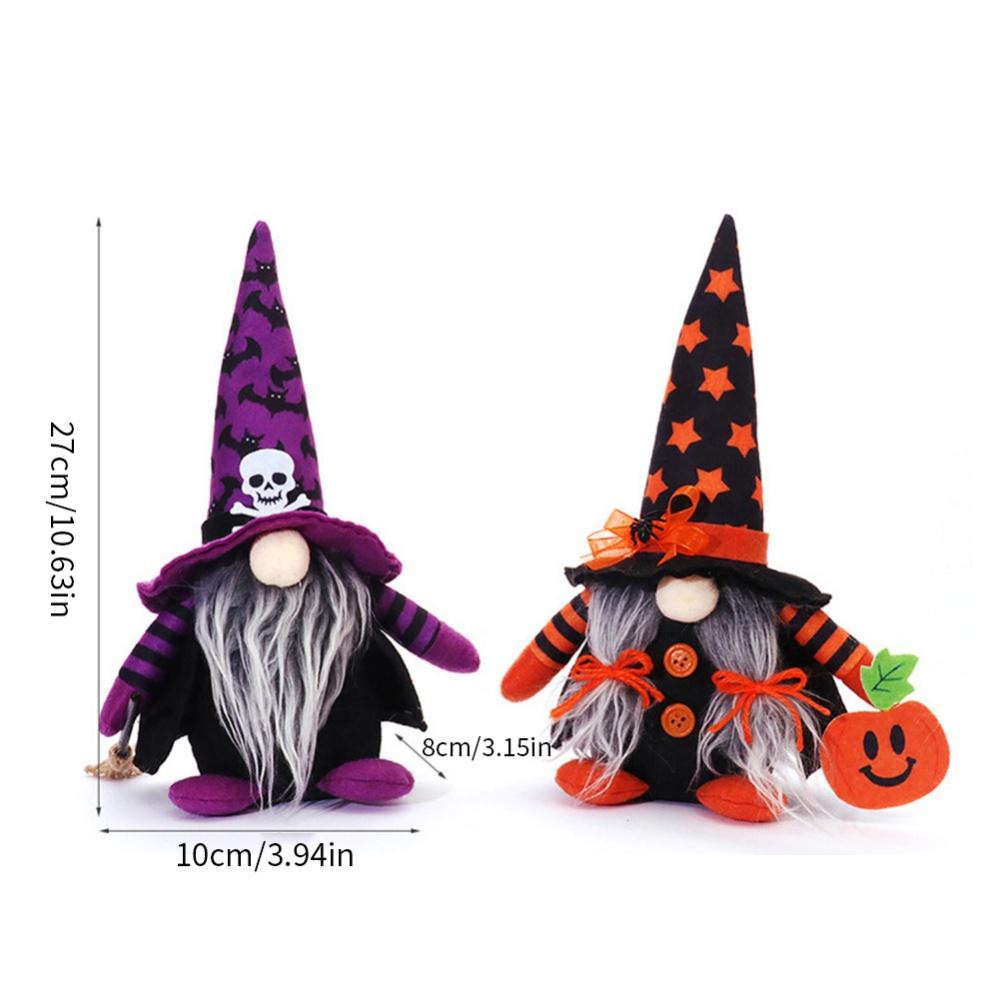 Halloween Venue Set Props Broom Witch Hat Doll X-Y14 B Purple Forester Ornament