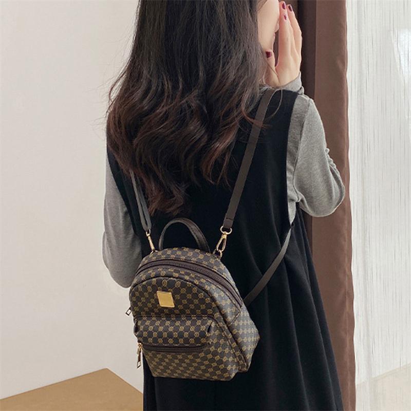 Мини-рюкзак через плечо, сумка в клетку для женщин, модный кошелек для телефона на плече