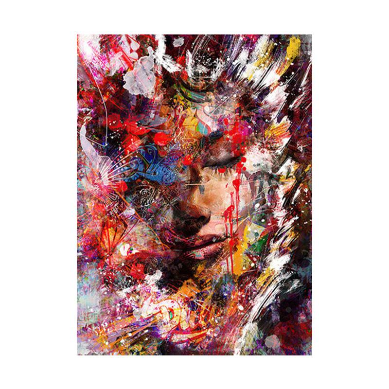 Abstract Graffiti Art Canvas Painting Pop Art Canvas Posters Modern Girls Wall Art Pictures For Living Room Wall Decor Background Wall Decoration