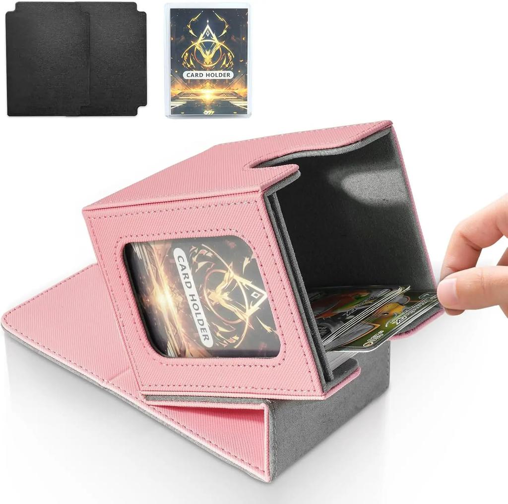 Вмещает 100+ колод торговых карт Бокс для колоды для MTG Commander Дисплей с 2 разделителями Коробка для хранения игровых спортивных карт ПУ Магнитный кейс для колоды