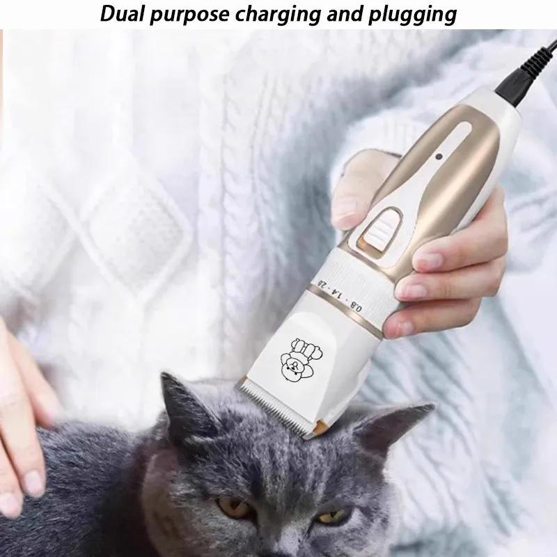 Rechargeable Dog Hair Cutting Machine Set Professional Dogs Haircut Machine Puppy Grooming Equipment Hair Trimmer Pets Beauty