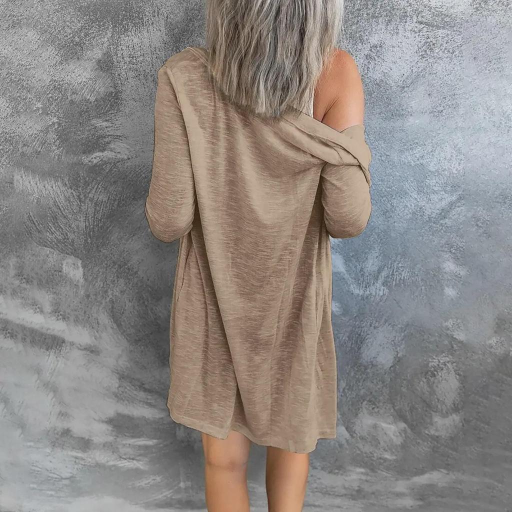 Autumn/Winter 2023 Women's Solid Color Long-Sleeve Button-Down Cardigan