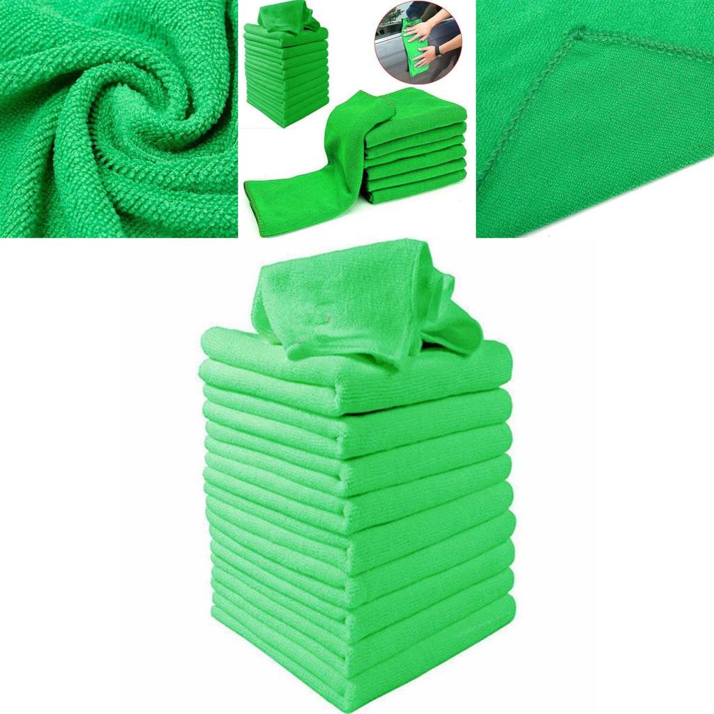 Роскошные зеленые салфетки из микрофибры для ухода за автомобилем и мягкие чистящие полотенца
