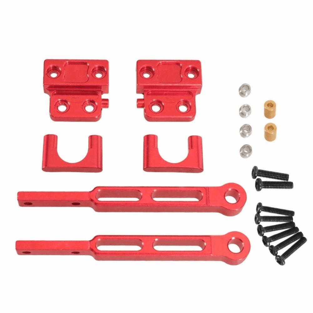 6pcs Black Red Silver Leaf Spring Modified Rod Metal Fixing Plate Kit RC Accessories