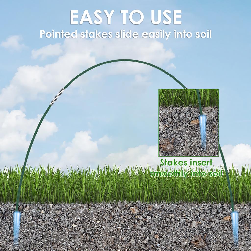 Набор обручей для теплицы, садовый складной набор стержней из волокна, теплица, рассада, арка, кронштейн для сарая, обруч для садовых растений, поддержка для туннеля для выращивания