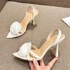 New Sexy Flower Women Sandals Summer Pointed Toe High Heels Shoes Elegant Wedding Banquet Prom