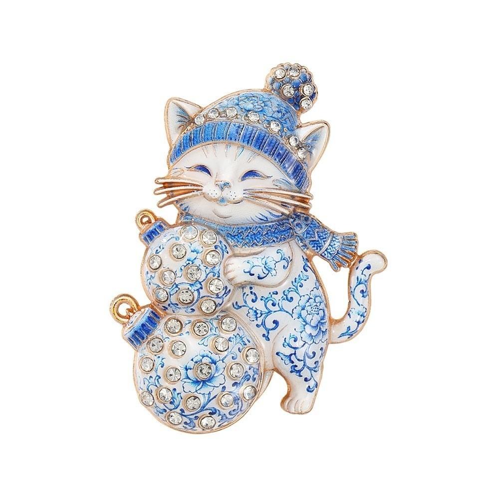 Crystal Rhinestone Lapel Pin Sparkly Enamel Brooch New Christmas Brooch Women