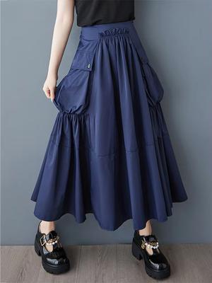 Юбка женская с большими карманами и складками GMM1299