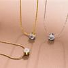Titanium Steel Zirconia Necklace Waterproof Chain Necklace New Pendant Necklace  for Woman