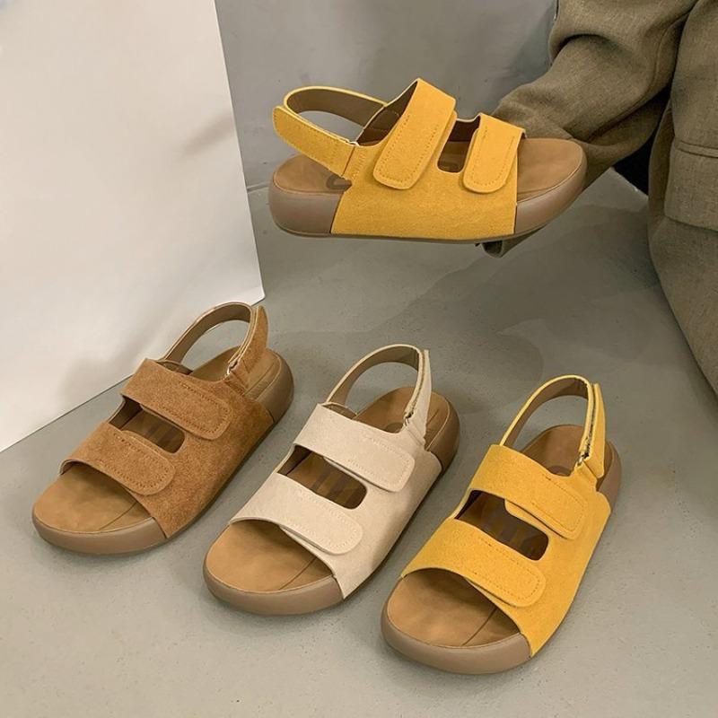 Новые сандалии на толстой подошве на липучках, универсальная повседневная спортивная пляжная обувь