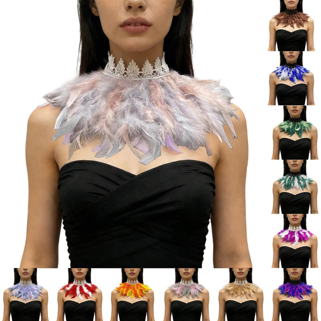 Готический Шарф с Перьями Сценический Макияж Карнавальный Костюм Аксессуары