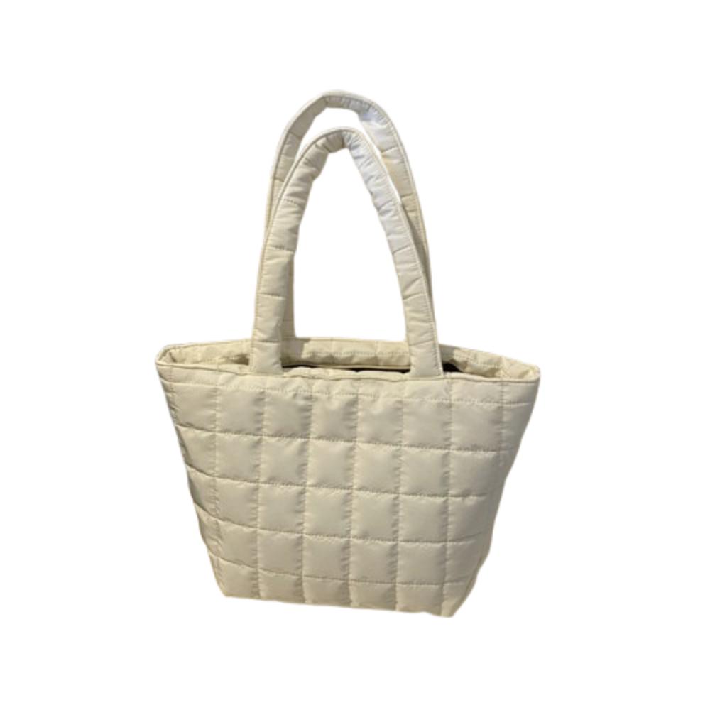 Пухлая женская сумка через плечо Однотонная стеганая сумка-шоппер Модные повседневные сумки-тоут для путешествий