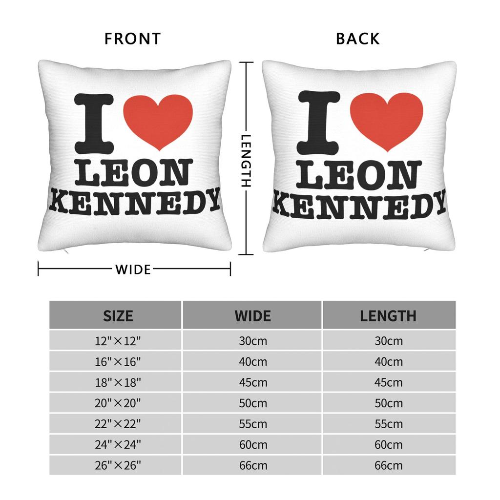 I Heart Leon Kennedy Pillow Cover Graphic Cushion Cover Retro Trendy Pillow Case For Living Room Chair