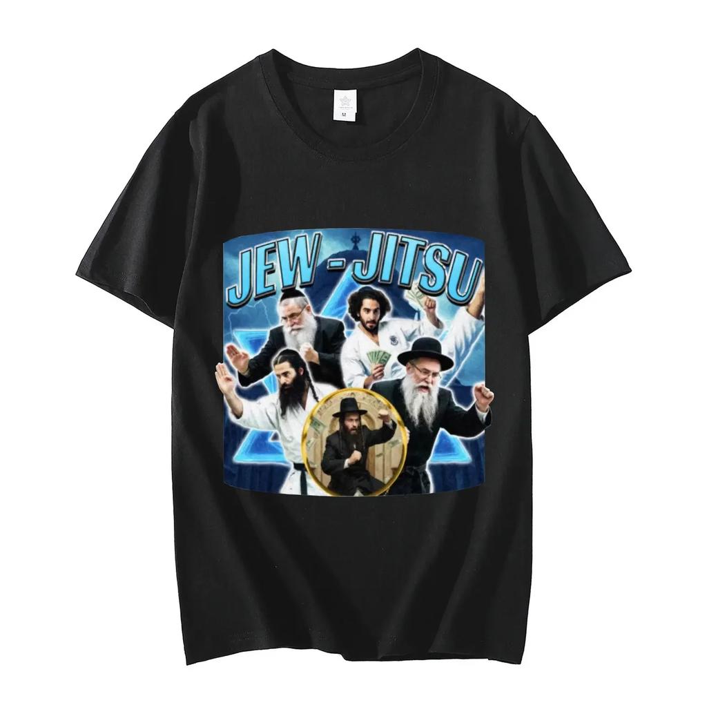 Funny Jew-Jitsu Jewish Meme Graphic T Shirts Vintage Y2k Short Sleeve T-shirt Summer Fashion Casual T-shirts