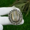 925 Silver Imperial Jasper Stone Bezel New Engagement Anniversary Ethnic Pendant