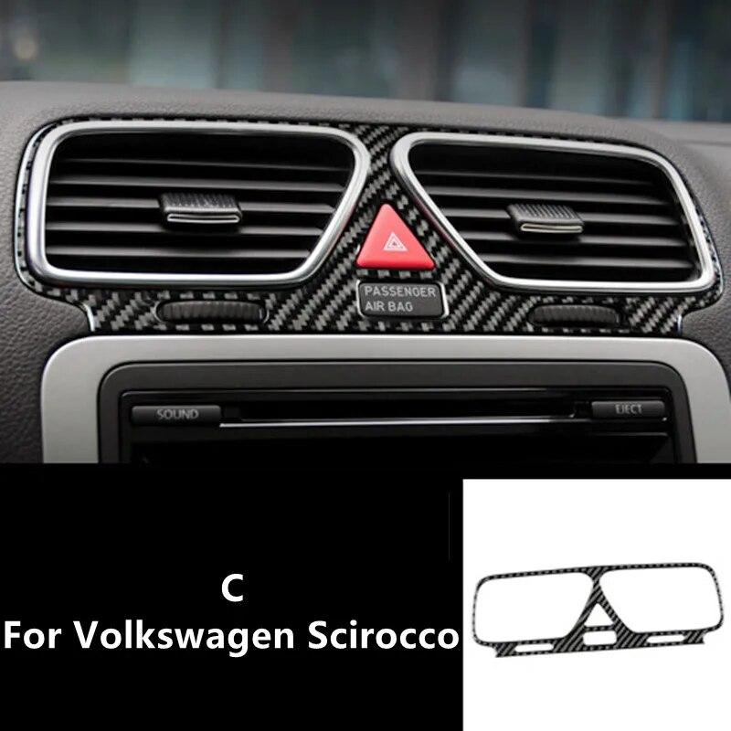 Carbon Fiber Car Interior Trim Strips For Volkswagen VW Scirocco Center Console Gear Shift Frame Panel Sticker Car Accessories