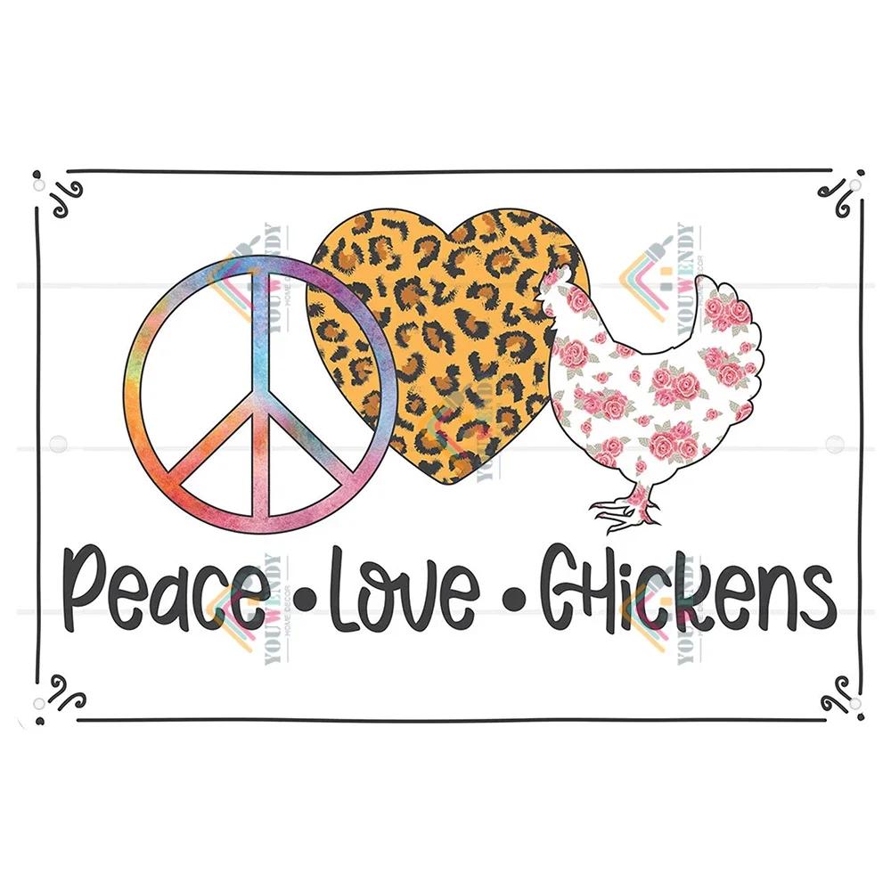 Retro Tin Sign I Love My Ladies Vintage Metal Sign, Funny Chicken Farm Decor, Farmhouse Sign, Country Decor, 7.9x11.8 Inch