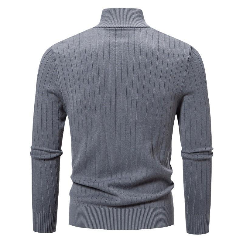 Men S Stand Collar Long Sleeve Jacquard Knit Cardigan Sweater Casual Plus Size
