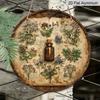 2D Плоский, 1 шт. Круглая Алюминиевая Винтажная Табличка для Гербария, Рустикальный Ботанический Настенный Декор с Травами и Стеклянной Бутылкой, Ретро Старая Книжная Цветочная Металлическая Табличка