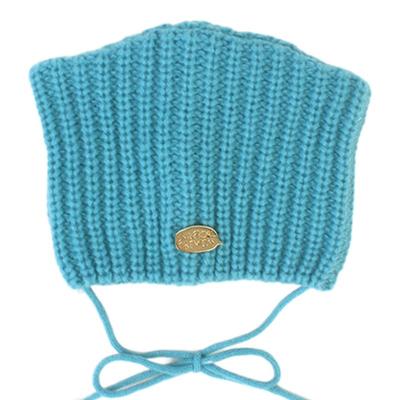 Универсальная химия Шапка-бини с кошачьим узором, вязаная крючком, синяя с завязками, кошачья шапка-бини