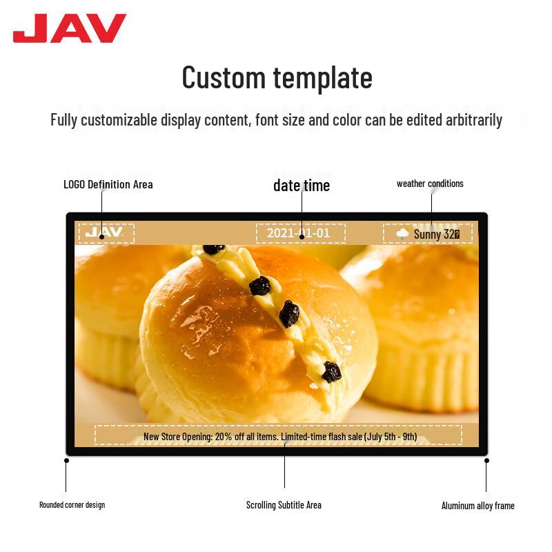 JAV Digital Advertising Display CN plug (adapter included)