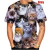 Мужская повседневная футболка с короткими рукавами и принтом Cute Kitten Group 3D