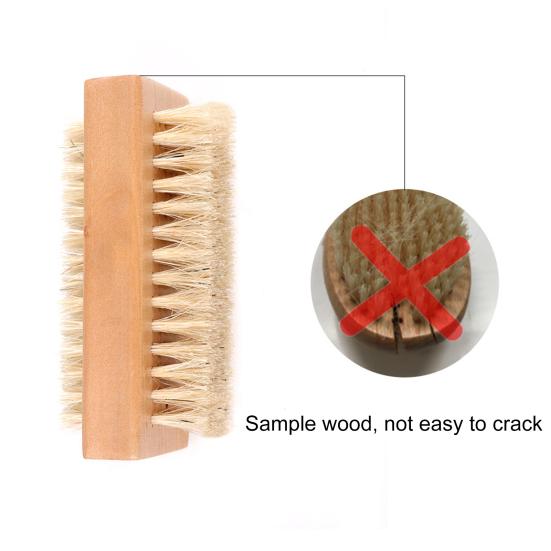 Кисть для ногтей Yousheng, легко моется, двухсторонняя, утолщенная, чистящая, деревянная ручка, натуральная щетина, кисть для маникюра