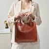Autumn and Winter Leather Large-capacity Shoulder Tote Bag, the First Layer of Vegetable Tanned Cowhide To Work Commuting Versatile Women's Handbag