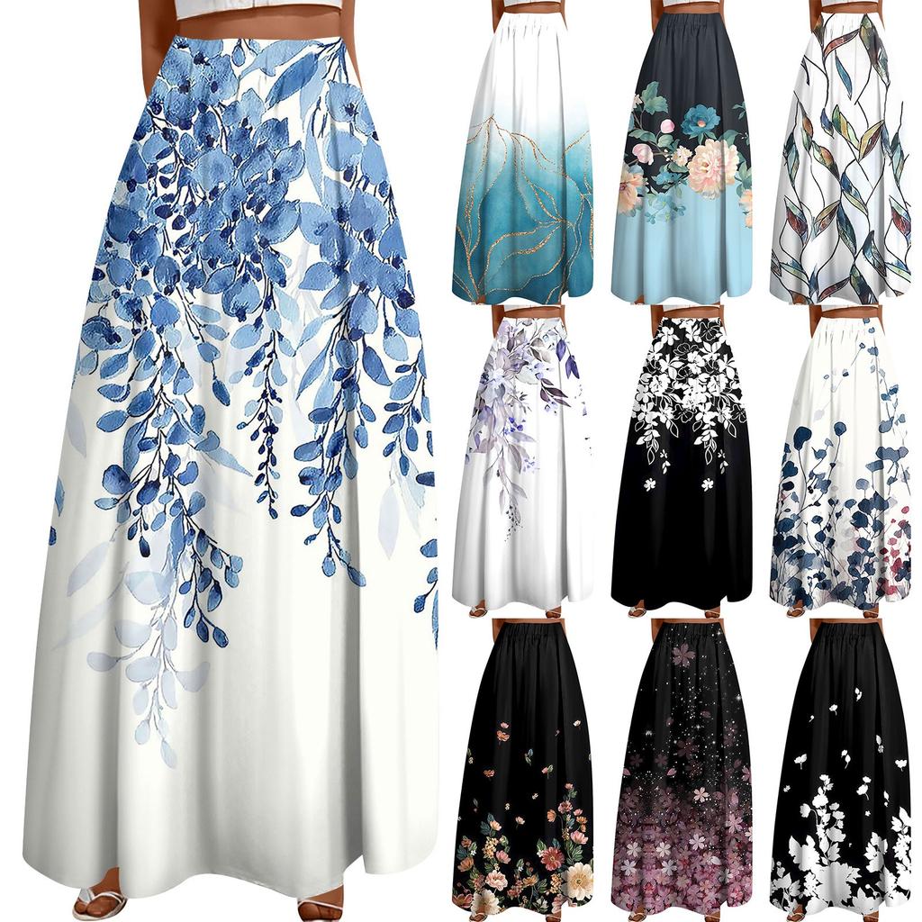 Женская повседневная модная распашная юбка с принтом в горошек Свободная плиссированная юбка до половины тела с карманами