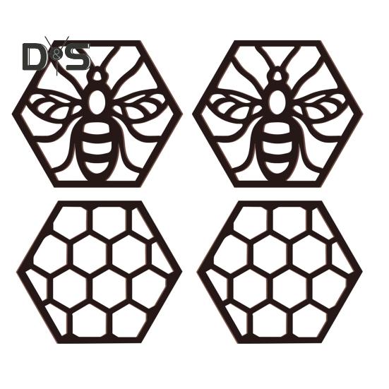 4/6 шт. Подвески в виде пчелиных сот, многоразовые, ажурные, настенные, художественные, шестиугольные, для окон, дверей, прилавков