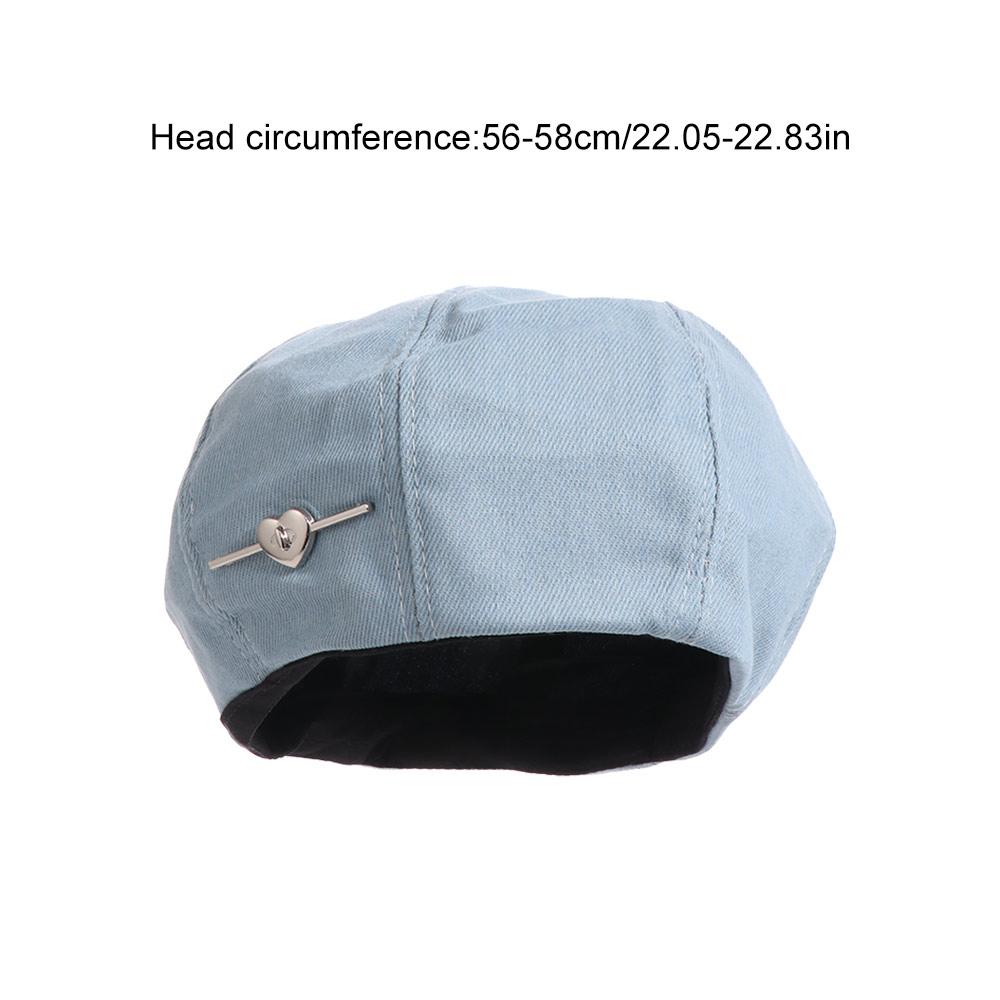 Solid color Cowboy Beret Cap Y2K Denim Octagonal Hat Retro Painter Hat Outdoor