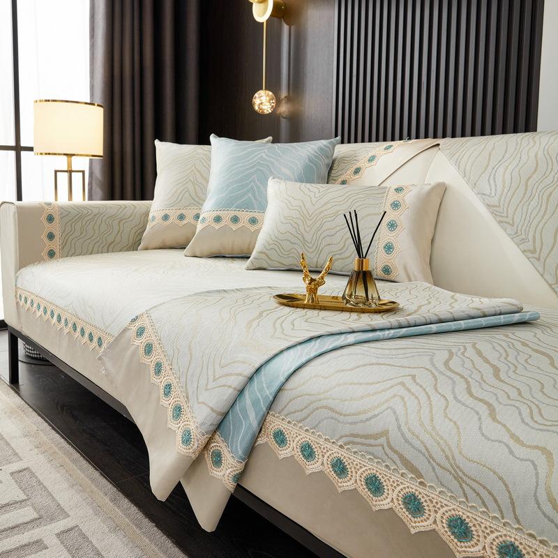 Летняя подушка для дивана, нескользящая, однотонная, ледяной шелк, простая, современная, летняя, стильная, легкая, роскошная, для гостиной, летняя, прохладная, подушка для дивана, чехол