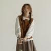 All Match Button-up Short Coats Round Neck Waistcoat Women Simple Vintage Corduroy Vests  Ladies