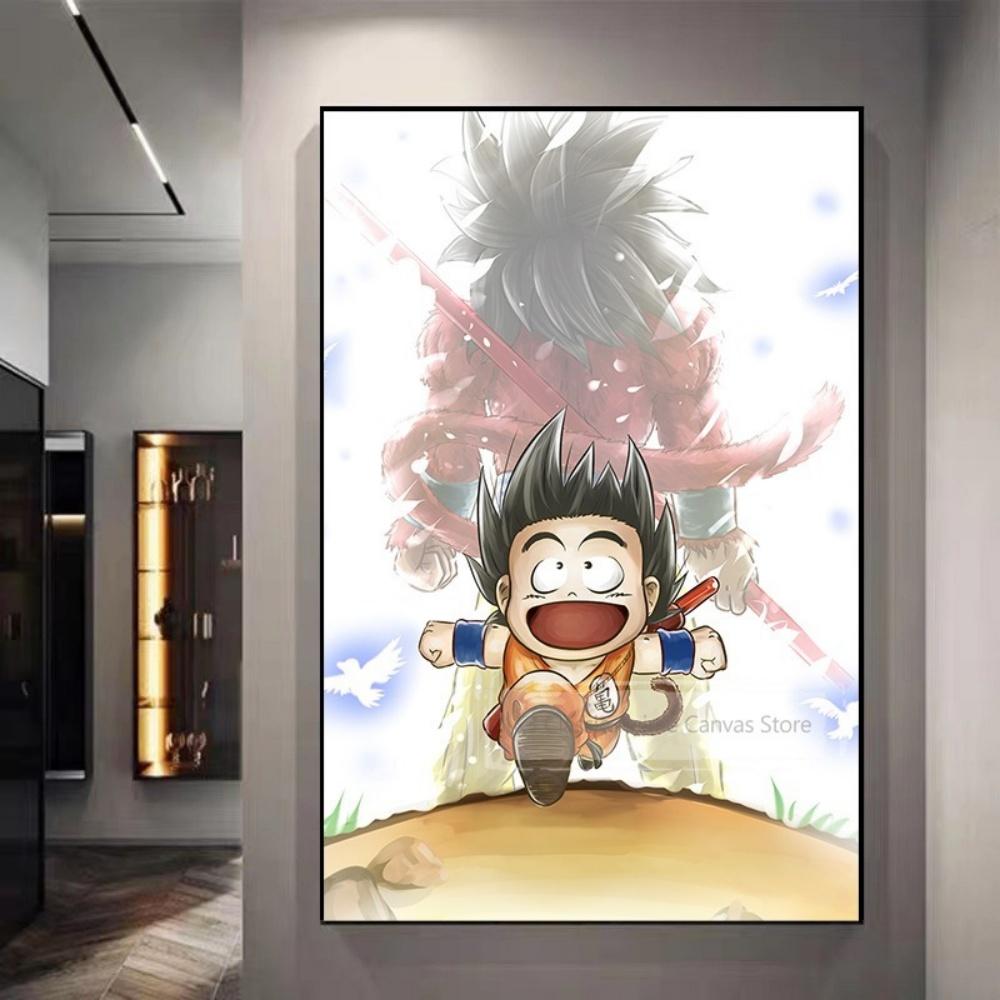 Dragon Ball Starry Night Tapestry Sun Wukong Super Saiyan Anime Hanging with Gokus Kamehameha Ideal for Otaku Bedroom Decor