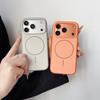 Чехол для IPhone 17 16 15 Pro Max 17Air с магнитной поверхностью, ощущением кожи, из ПК, с аппаратной кнопкой, ударопрочный, для беспроводной зарядки, задняя крышка