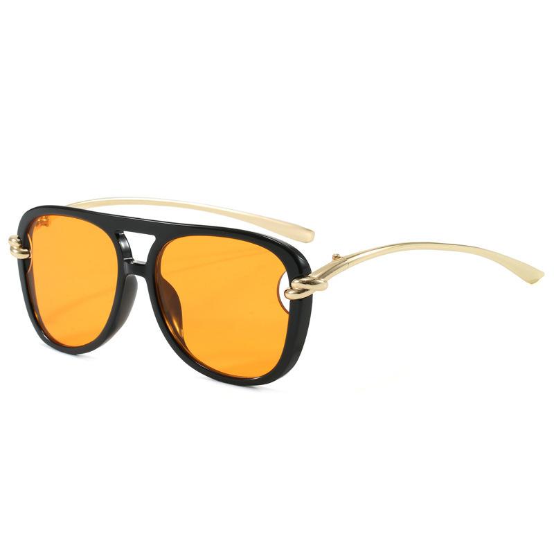 New fashion knot double beam sunglasses European and American ins pilot sunglasses personalized street photography retro
