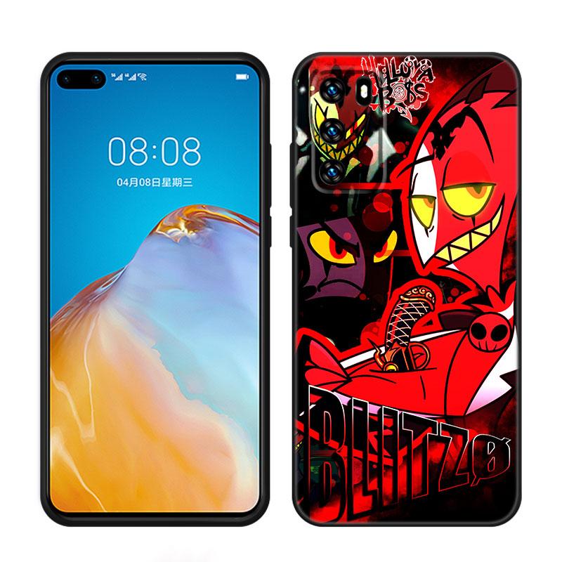 Anime Helluva Boss Black Silicone Phone Case For Huawei P10 P20 P30 P40 Lite P50 P60 Art P50E P Smart Z 2018 2020 2021 Pro 2019