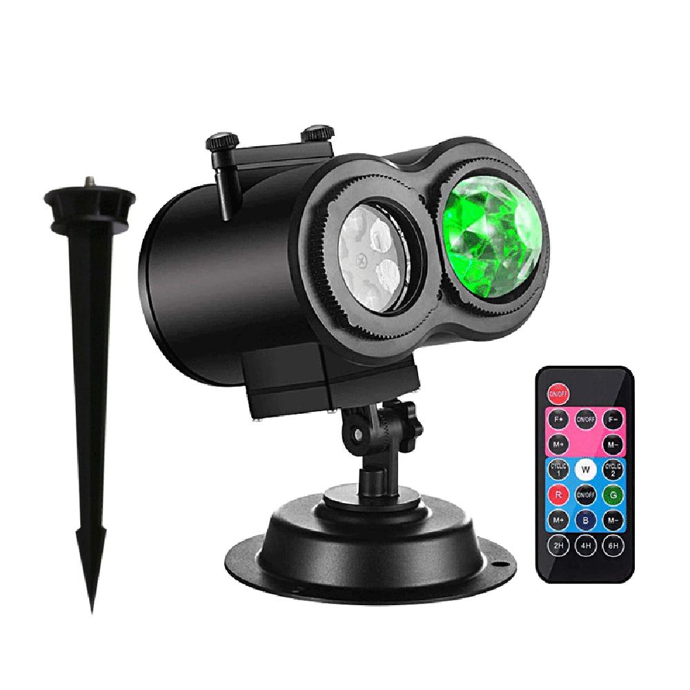 Рождественские праздничные огни, проектор 2-в-1, светодиодная проекционная лампа Ocean Wave, водонепроницаемая с 16